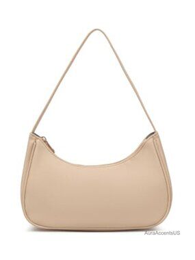 Vegan Leather Hobo Sling Tote Handbag with Zipper Closure